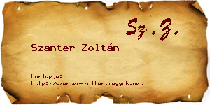 Szanter Zoltán névjegykártya